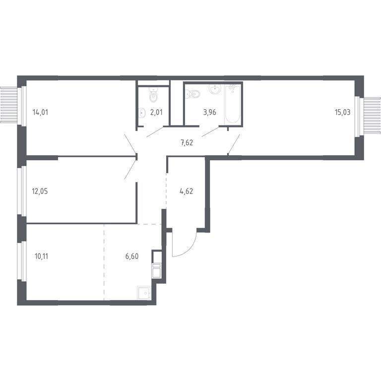 2-BD Apartment Sale, 74.7 sq. m. at Mytishchi Park, Silikatnaya ulitsa, 41к3, Mytischi, Moscow Region, Russia #2 2-BD Apartment Sale, 74.7 sq. m. at Mytishchi Park, Silikatnaya ulitsa, 41к3, Mytischi, Moscow Region, Russia #2