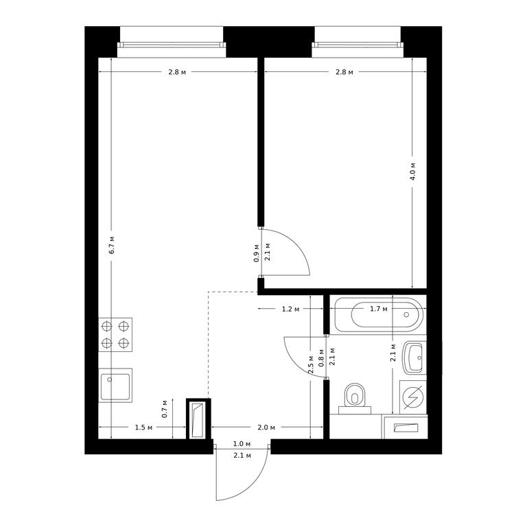 1-BD Apartment Sale, 35.9 sq. m. at Polar, Polyarnaya Street, 39Б, Moscow, Russia #1 1-BD Apartment Sale, 35.9 sq. m. at Polar, Polyarnaya Street, 39Б, Moscow, Russia #1