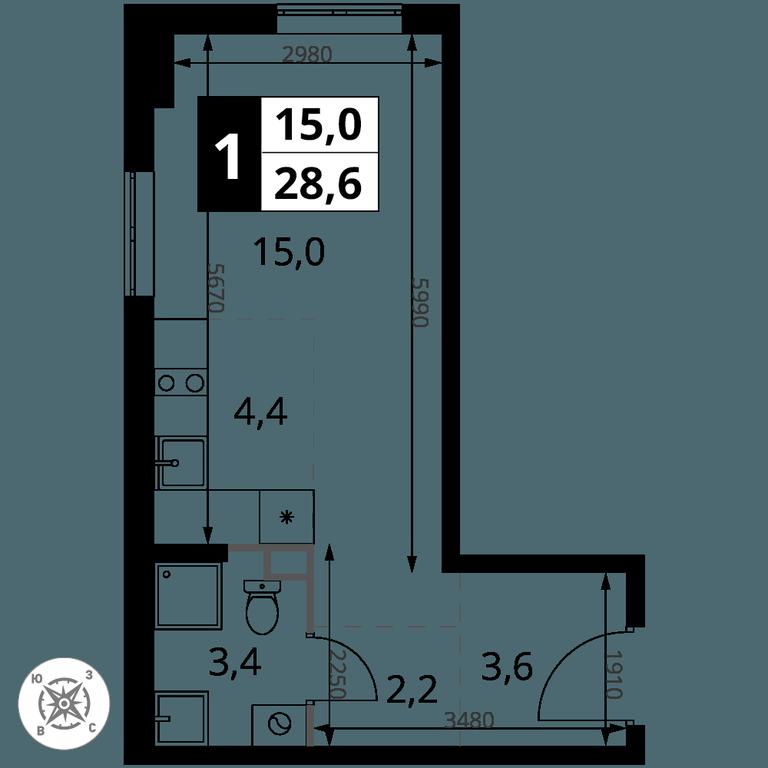 Apartment Sale, 28.6平方米 at Pervy Sheremetevskij, Komsomolskaya Street, 16, Khimki, Moscow Region, Russia #1 Apartment Sale, 28.6平方米 at Pervy Sheremetevskij, Komsomolskaya Street, 16, Khimki, Moscow Region, Russia #1