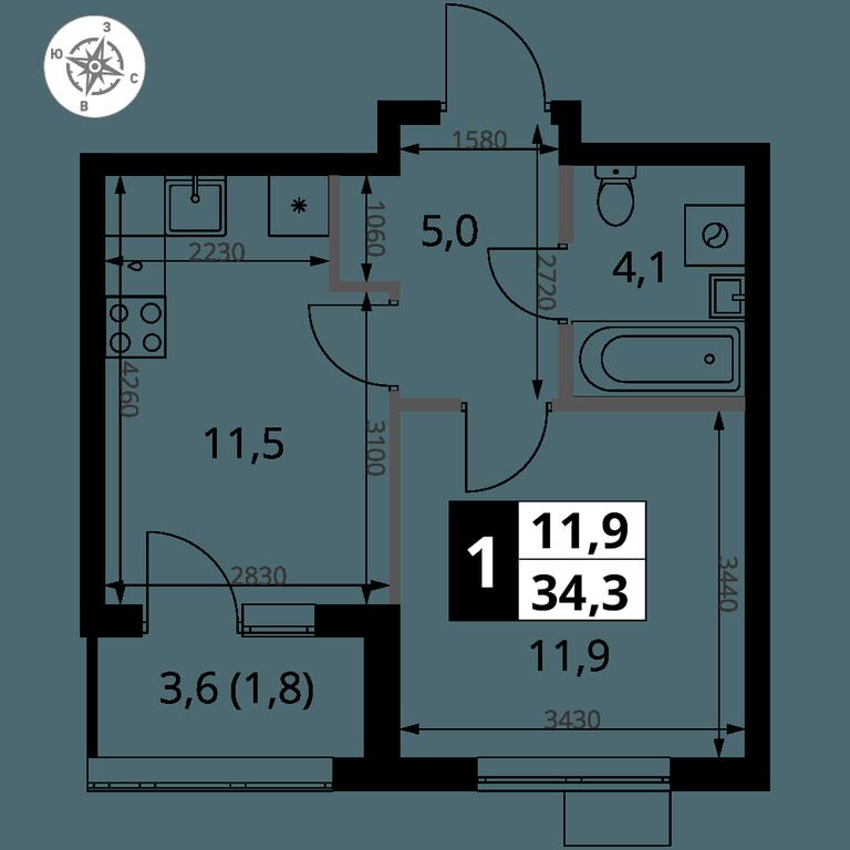 Продажа 1-комн. квартиры, 34,3 м² в ЖК «1-й Ясеневский», квартал № 24, поселение Мосрентген, Москва, Россия #1 Продажа 1-комн. квартиры, 34,3 м² в ЖК «1-й Ясеневский», квартал № 24, поселение Мосрентген, Москва, Россия #1