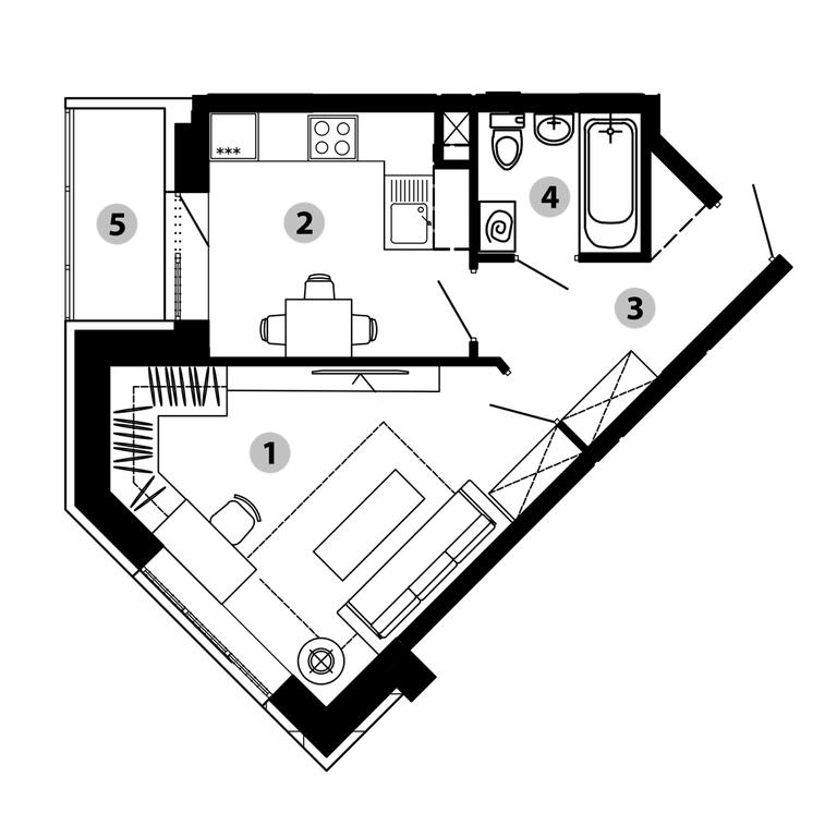 1-BD Apartment Sale, 35.1 sq. m. at Malinovo, mikrorayon Vostochny, 20, Zvenigorod, Odintsovskiy City District, Moscow Region, Russia #2
