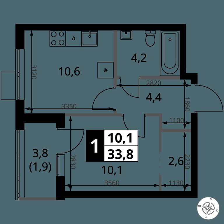 1-BD Apartment Sale, 33.8 sq. m. at 1 Yasenevskij, Kvartal № 24, Mosrentgen Settlement, Moscow, Russia #1 1-BD Apartment Sale, 33.8 sq. m. at 1 Yasenevskij, Kvartal № 24, Mosrentgen Settlement, Moscow, Russia #1