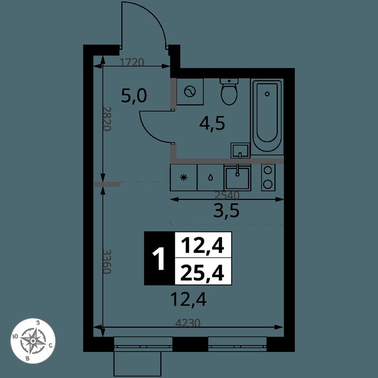 Apartment Sale, 25.4平方米 at 1 Yasenevskij, Kvartal № 24, Mosrentgen Settlement, Moscow, Russia #1 Apartment Sale, 25.4平方米 at 1 Yasenevskij, Kvartal № 24, Mosrentgen Settlement, Moscow, Russia #1