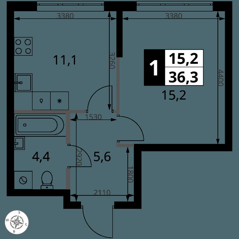 1-BD Apartment Sale, 36.3 sq. m. at 1 Yasenevskij, Kvartal № 24, Mosrentgen Settlement, Moscow, Russia #1 1-BD Apartment Sale, 36.3 sq. m. at 1 Yasenevskij, Kvartal № 24, Mosrentgen Settlement, Moscow, Russia #1
