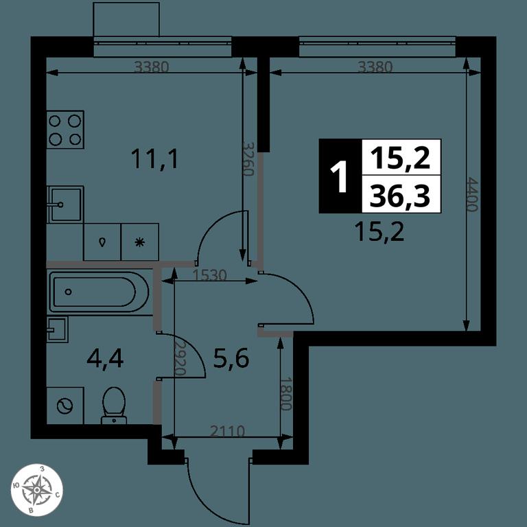 1-BD Apartment Sale, 36.3 sq. m. at 1 Yasenevskij, Kvartal № 24, Mosrentgen Settlement, Moscow, Russia #1 1-BD Apartment Sale, 36.3 sq. m. at 1 Yasenevskij, Kvartal № 24, Mosrentgen Settlement, Moscow, Russia #1