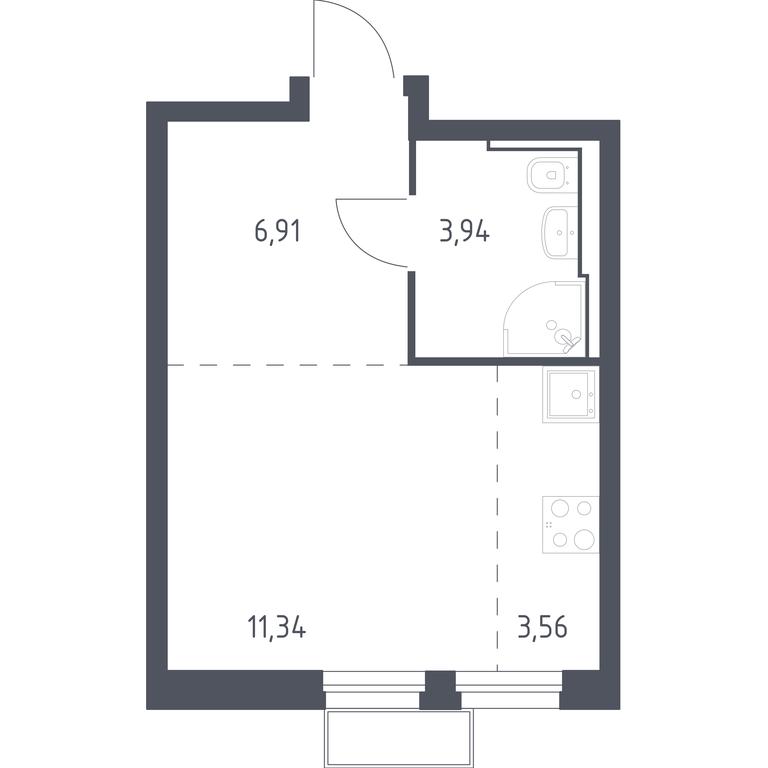 Apartment Sale, 25.64平方米 at Kvartal Strogino, zhiloy kompleks Kvartal Strogino, Krasnogorsk, Moscow Region, Russia #1 Apartment Sale, 25.64平方米 at Kvartal Strogino, zhiloy kompleks Kvartal Strogino, Krasnogorsk, Moscow Region, Russia #1