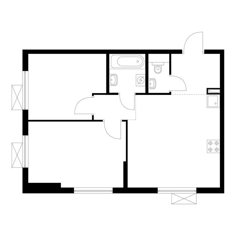 2-BD Apartment Sale, 52.5 sq. m. at Ilinskie Luga, Zapovednaya Street, 1, posyolok Ilyinskoye-Usovo, Krasnogorsk City District, Moscow Region, Russia #1