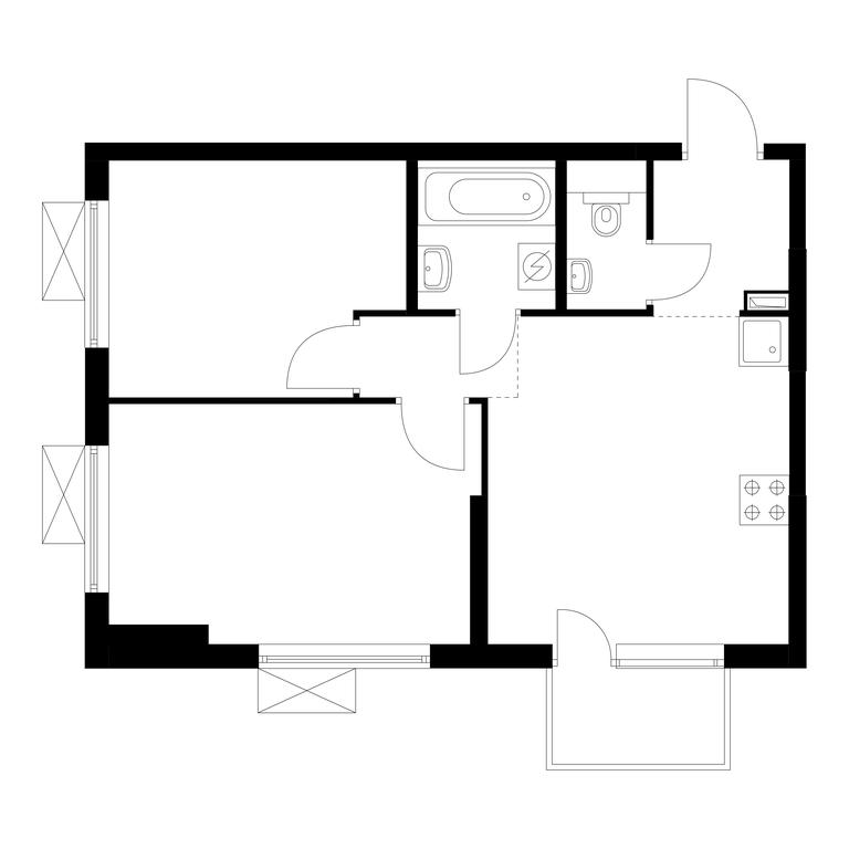 2-BD Apartment Sale, 48.8 sq. m. at Bolshaya Akademicheskaya 85, 3rd Nizhnelikhoborsky Drive, 1с16, Moscow, Russia #1