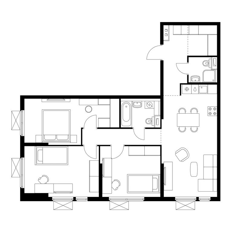 3-BD Apartment Sale, 86平方米 at Yauza Park, ulitsa Kolontsova, 4, Mytischi, Moscow Region, Russia #1