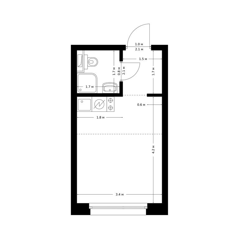 Apartment Sale, 19.4 sq. m. at Polar, Polyarnaya Street, 39Б, Moscow, Russia #1 Apartment Sale, 19.4 sq. m. at Polar, Polyarnaya Street, 39Б, Moscow, Russia #1