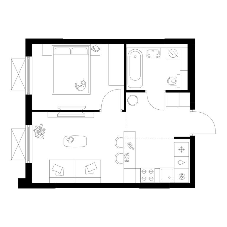 1-BD Apartment Sale, 32.2 sq. m. at Zelionyi Park, 687-y proyezd, 15с2, Zelenograd, Moscow, Russia #1