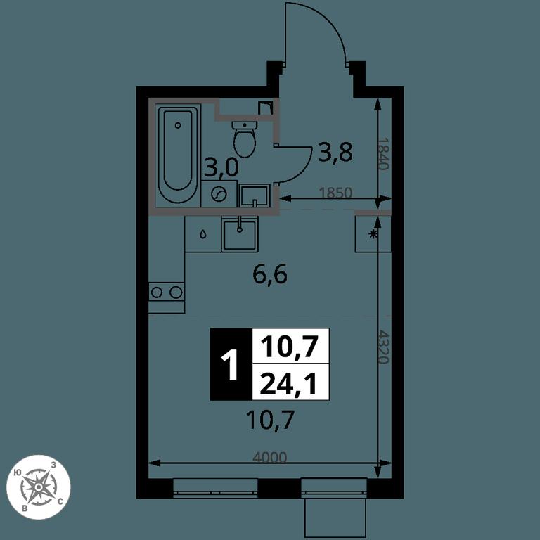 Apartment Sale, 24.1 sq. m. at Pervy Donskoj, zhiloy mikrorayon Sapronovo, derevnya Sapronovo, Leninskiy City District, Moscow Region, Russia #2 Apartment Sale, 24.1 sq. m. at Pervy Donskoj, zhiloy mikrorayon Sapronovo, derevnya Sapronovo, Leninskiy City District, Moscow Region, Russia #2