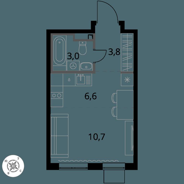 Apartment Sale, 24.1 sq. m. at Pervy Donskoj, zhiloy mikrorayon Sapronovo, derevnya Sapronovo, Leninskiy City District, Moscow Region, Russia #1 Apartment Sale, 24.1 sq. m. at Pervy Donskoj, zhiloy mikrorayon Sapronovo, derevnya Sapronovo, Leninskiy City District, Moscow Region, Russia #1
