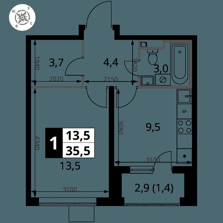 1-BD Apartment Sale, 35.5 sq. m. at Pervy Donskoj, zhiloy mikrorayon Sapronovo, derevnya Sapronovo, Leninskiy City District, Moscow Region, Russia #2 1-BD Apartment Sale, 35.5 sq. m. at Pervy Donskoj, zhiloy mikrorayon Sapronovo, derevnya Sapronovo, Leninskiy City District, Moscow Region, Russia #2