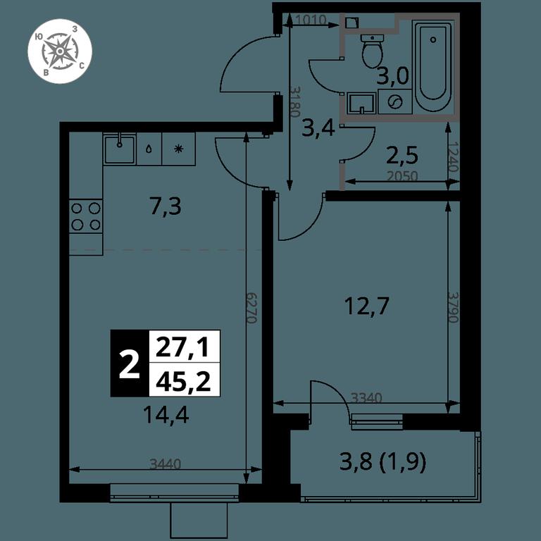2-BD Apartment Sale, 45.2 sq. m. at Pervy Donskoj, zhiloy mikrorayon Sapronovo, derevnya Sapronovo, Leninskiy City District, Moscow Region, Russia #2 2-BD Apartment Sale, 45.2 sq. m. at Pervy Donskoj, zhiloy mikrorayon Sapronovo, derevnya Sapronovo, Leninskiy City District, Moscow Region, Russia #2