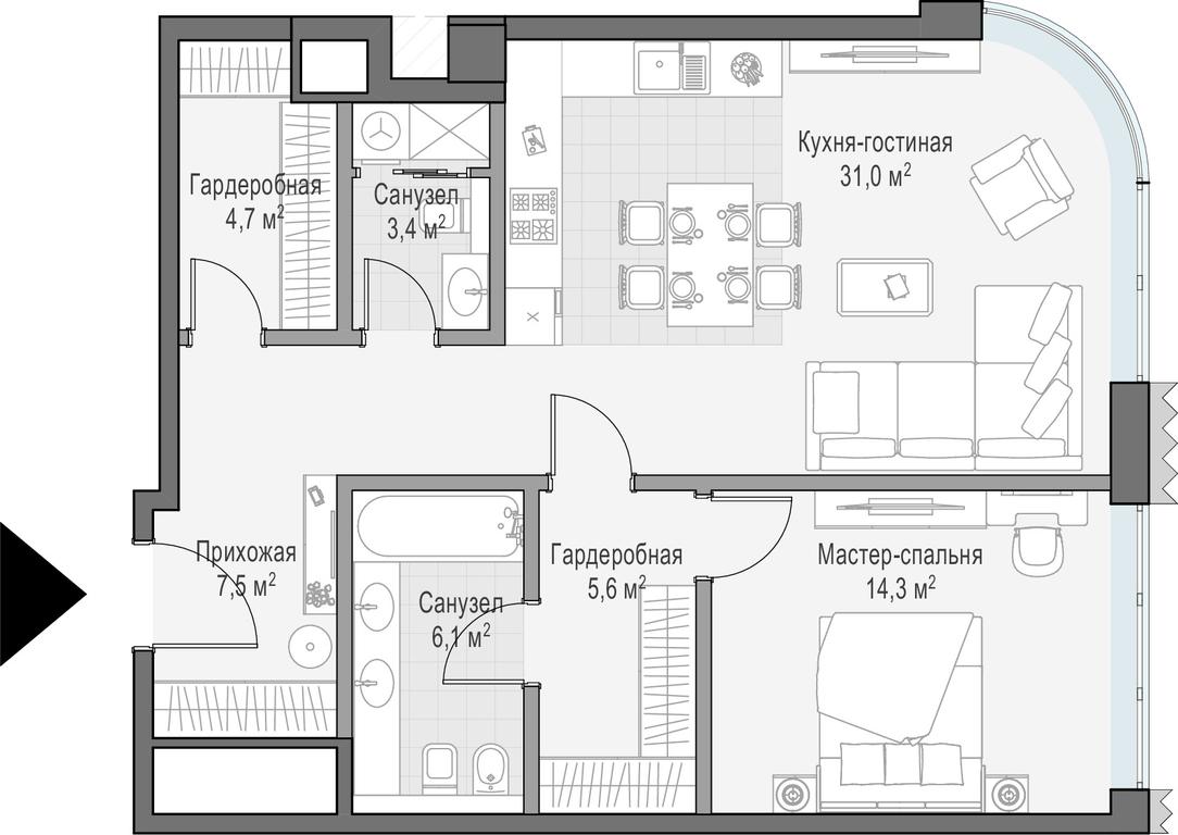 1-BD Apartment Sale, 72.7平方米 at Lavrushinskiy, Lavrushinsky Lane, 11к1, Moscow, Russia #1 1-BD Apartment Sale, 72.7平方米 at Lavrushinskiy, Lavrushinsky Lane, 11к1, Moscow, Russia #1