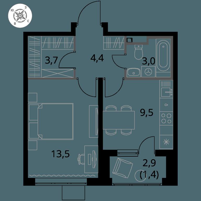 1-BD Apartment Sale, 35.5 sq. m. at Pervy Donskoj, zhiloy mikrorayon Sapronovo, derevnya Sapronovo, Leninskiy City District, Moscow Region, Russia #1 1-BD Apartment Sale, 35.5 sq. m. at Pervy Donskoj, zhiloy mikrorayon Sapronovo, derevnya Sapronovo, Leninskiy City District, Moscow Region, Russia #1