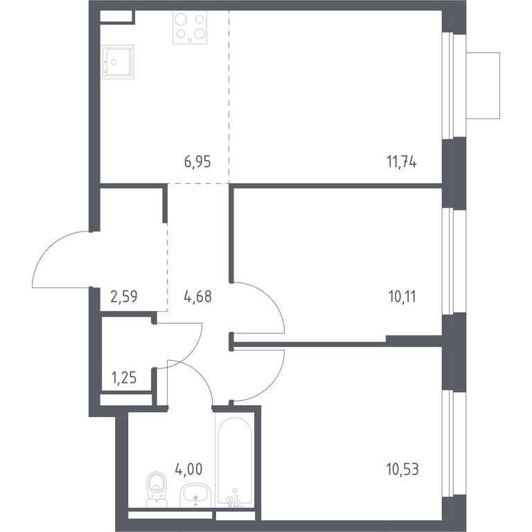 1-BD Apartment Sale, 51.85 sq. m. at Pribrezhnyi Park, Pribrezhniy Park Residential Complex, Village of Yam, Domodedovo City District, Moscow Region, Russia #1 1-BD Apartment Sale, 51.85 sq. m. at Pribrezhnyi Park, Pribrezhniy Park Residential Complex, Village of Yam, Domodedovo City District, Moscow Region, Russia #1