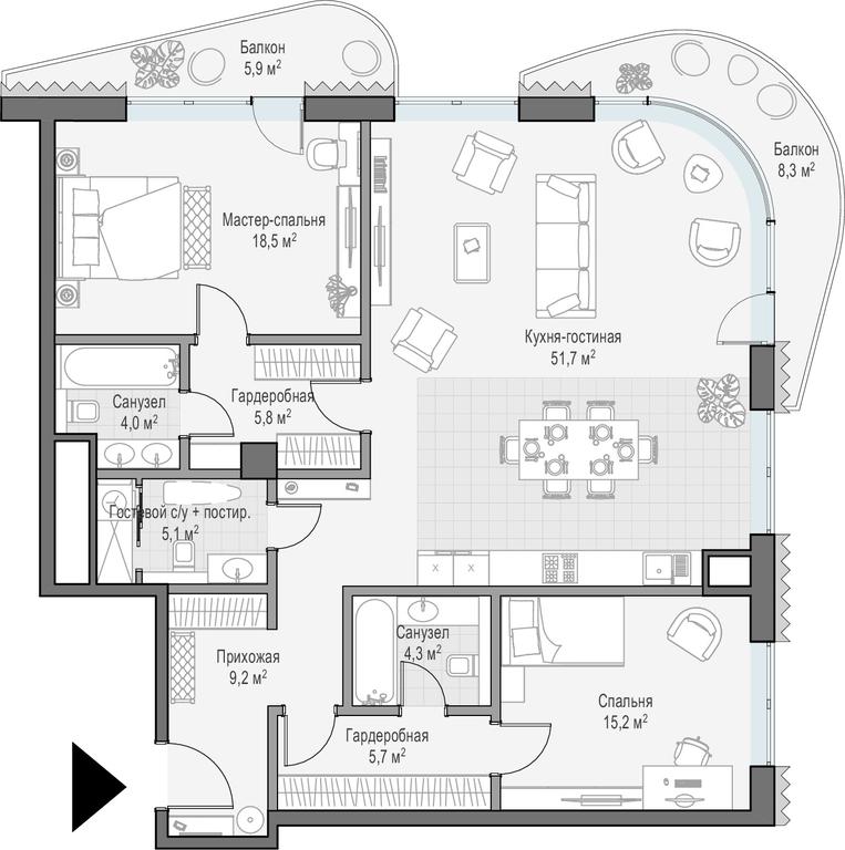 2-BD Apartment Sale, 123.6 sq. m. at Lavrushinskiy, Lavrushinsky Lane, 11к1, Moscow, Russia #1 2-BD Apartment Sale, 123.6 sq. m. at Lavrushinskiy, Lavrushinsky Lane, 11к1, Moscow, Russia #1