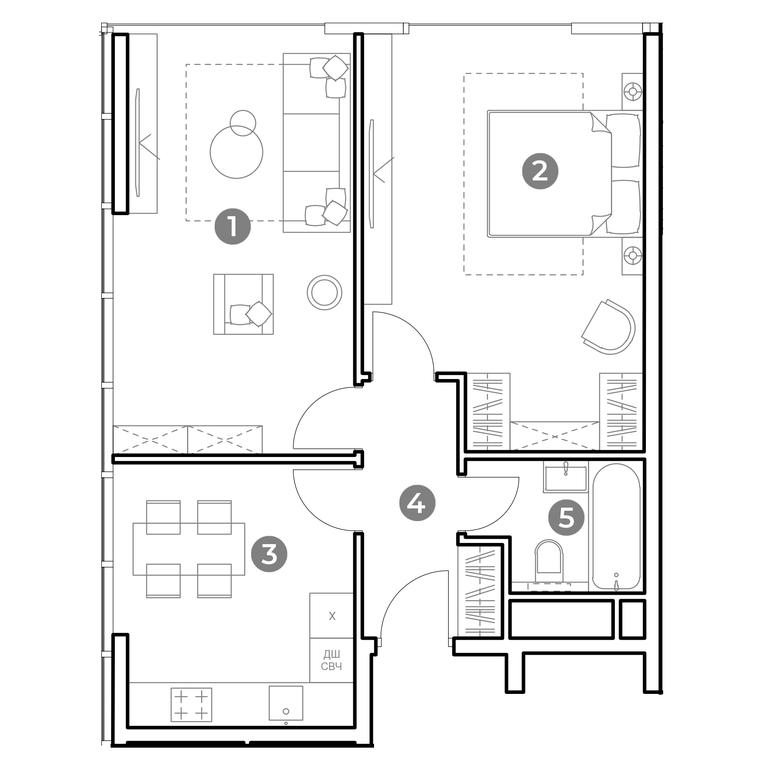 1-BD Apartment Sale, 58.1平方米 at Nametkin Tower, Namyotkina Street, 10А, Moscow, Russia #2 1-BD Apartment Sale, 58.1平方米 at Nametkin Tower, Namyotkina Street, 10А, Moscow, Russia #2