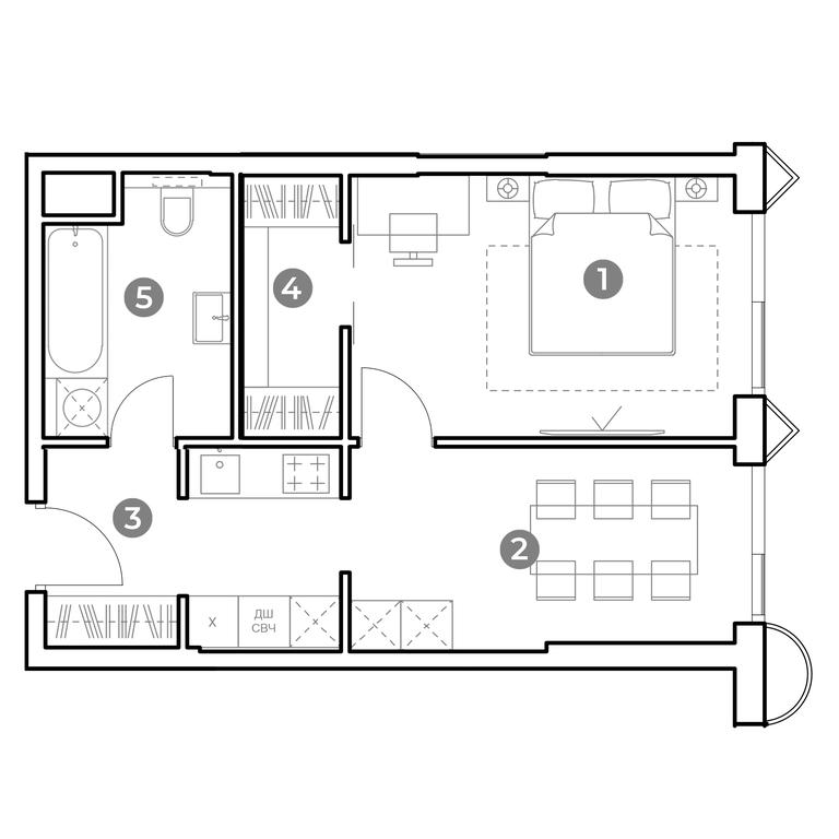 1-BD Apartment Sale, 43.3 sq. m. at Nametkin Tower, Namyotkina Street, 10А, Moscow, Russia #2 1-BD Apartment Sale, 43.3 sq. m. at Nametkin Tower, Namyotkina Street, 10А, Moscow, Russia #2
