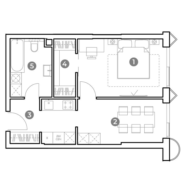 1-BD Apartment Sale, 43.3 sq. m. at Nametkin Tower, Namyotkina Street, 10А, Moscow, Russia #1 1-BD Apartment Sale, 43.3 sq. m. at Nametkin Tower, Namyotkina Street, 10А, Moscow, Russia #1