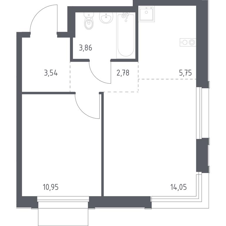 Apartment Sale, 40.93平方米 at Novoe Vnukovo, kvartal № 38, Kokoshkino Settlement, Moscow, Russia #1 Apartment Sale, 40.93平方米 at Novoe Vnukovo, kvartal № 38, Kokoshkino Settlement, Moscow, Russia #1