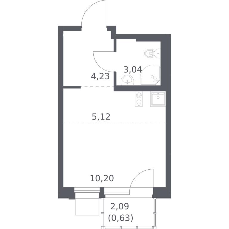 Apartment Sale, 23.22 sq. m. at Novoe Vnukovo, kvartal № 38, Kokoshkino Settlement, Moscow, Russia #1