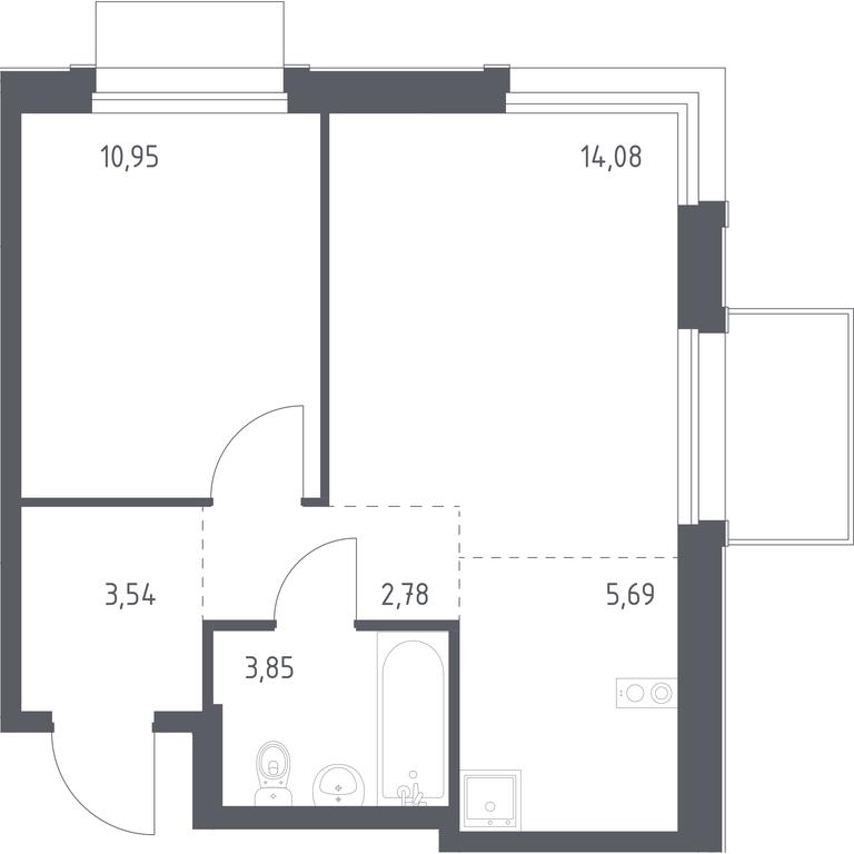 Apartment Sale, 40.89平方米 at Novoe Vnukovo, kvartal № 38, Kokoshkino Settlement, Moscow, Russia #1 Apartment Sale, 40.89平方米 at Novoe Vnukovo, kvartal № 38, Kokoshkino Settlement, Moscow, Russia #1