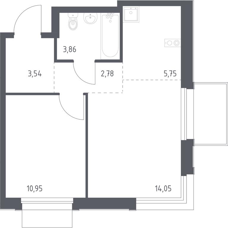 Apartment Sale, 40.93平方米 at Novoe Vnukovo, kvartal № 38, Kokoshkino Settlement, Moscow, Russia #1 Apartment Sale, 40.93平方米 at Novoe Vnukovo, kvartal № 38, Kokoshkino Settlement, Moscow, Russia #1