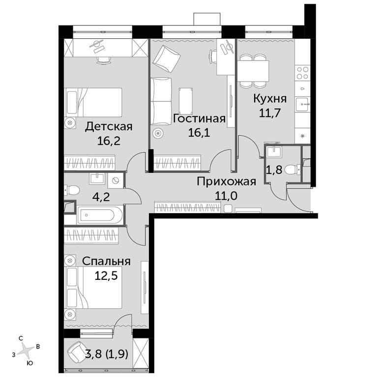 3-BD Apartment Sale, 75.3 sq. m. at Datskiy Kvartal, Datskiy Kvartal Residential Complex, posyolok Nagornoye, Mytishi Urban District, Moscow Region, Russia #1 3-BD Apartment Sale, 75.3 sq. m. at Datskiy Kvartal, Datskiy Kvartal Residential Complex, posyolok Nagornoye, Mytishi Urban District, Moscow Region, Russia #1