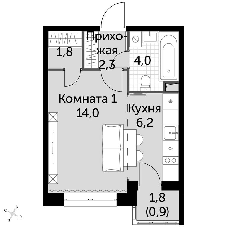 Apartment Sale, 29.2平方米 at Datskiy Kvartal, Datskiy Kvartal Residential Complex, posyolok Nagornoye, Mytishi Urban District, Moscow Region, Russia #1 Apartment Sale, 29.2平方米 at Datskiy Kvartal, Datskiy Kvartal Residential Complex, posyolok Nagornoye, Mytishi Urban District, Moscow Region, Russia #1