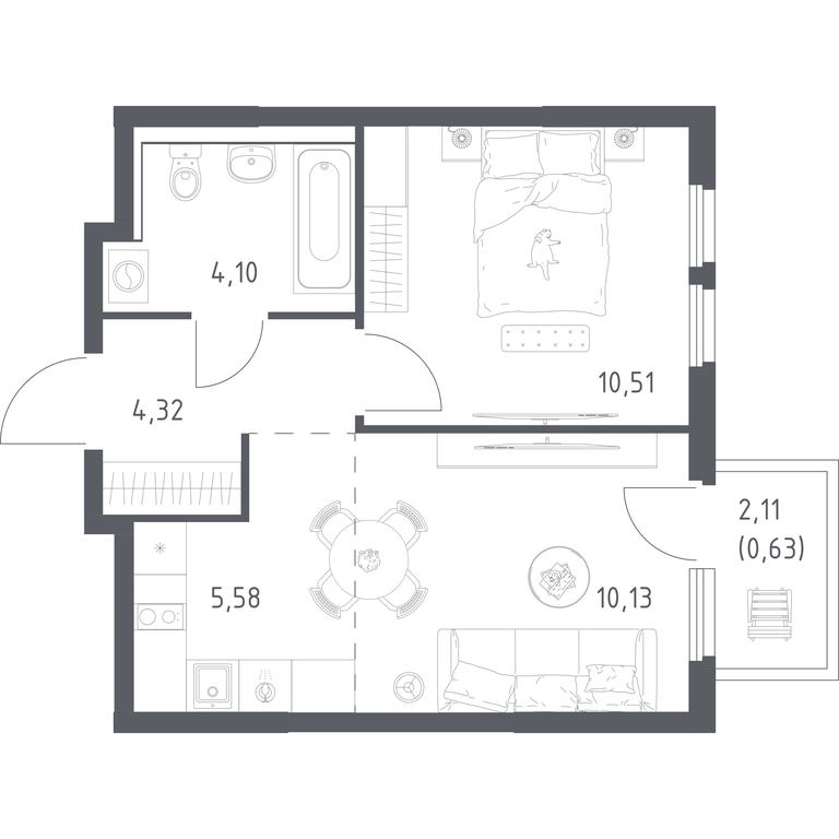 Apartment Sale, 35.27 sq. m. at Prigorod Lesnoe, Molodyozhny bulvar, 6, derevnya Misaylovo, Leninskiy City District, Moscow Region, Russia #2 Apartment Sale, 35.27 sq. m. at Prigorod Lesnoe, Molodyozhny bulvar, 6, derevnya Misaylovo, Leninskiy City District, Moscow Region, Russia #2