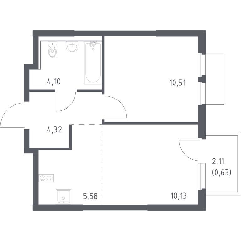 Apartment Sale, 35.27 sq. m. at Prigorod Lesnoe, Molodyozhny bulvar, 6, derevnya Misaylovo, Leninskiy City District, Moscow Region, Russia #1 Apartment Sale, 35.27 sq. m. at Prigorod Lesnoe, Molodyozhny bulvar, 6, derevnya Misaylovo, Leninskiy City District, Moscow Region, Russia #1