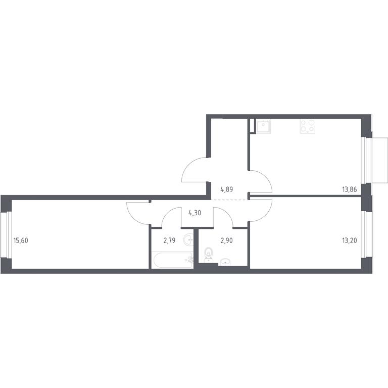 1-BD Apartment Sale, 57.54平方米 at Novoe Vnukovo, kvartal № 38, Kokoshkino Settlement, Moscow, Russia #1 1-BD Apartment Sale, 57.54平方米 at Novoe Vnukovo, kvartal № 38, Kokoshkino Settlement, Moscow, Russia #1