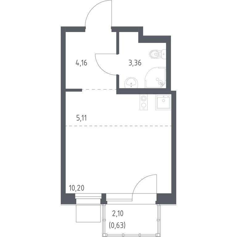 Apartment Sale, 23.46平方米 at Novoe Vnukovo, kvartal № 38, Kokoshkino Settlement, Moscow, Russia #1 Apartment Sale, 23.46平方米 at Novoe Vnukovo, kvartal № 38, Kokoshkino Settlement, Moscow, Russia #1