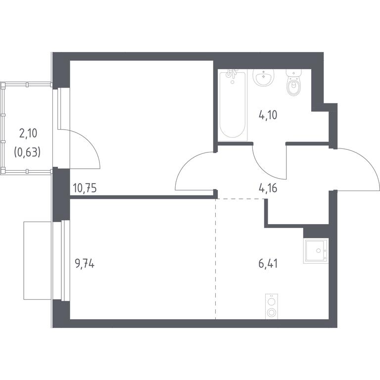 Apartment Sale, 35.79平方米 at Novoe Vnukovo, kvartal № 38, Kokoshkino Settlement, Moscow, Russia #1 Apartment Sale, 35.79平方米 at Novoe Vnukovo, kvartal № 38, Kokoshkino Settlement, Moscow, Russia #1