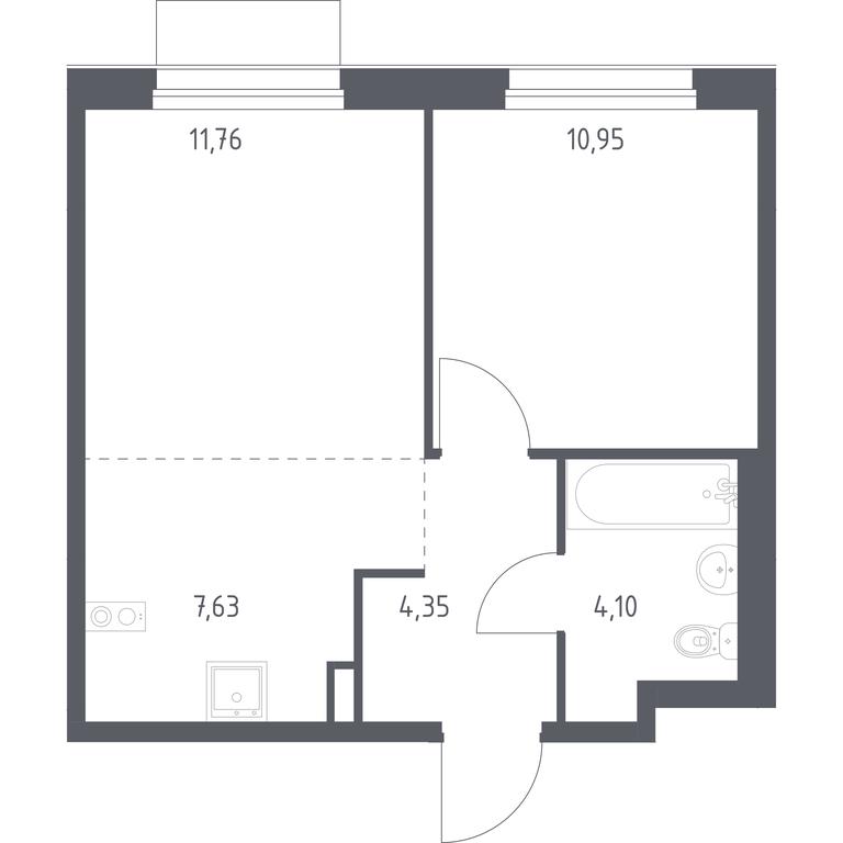 Apartment Sale, 38.79平方米 at Novoe Vnukovo, kvartal № 38, Kokoshkino Settlement, Moscow, Russia #1