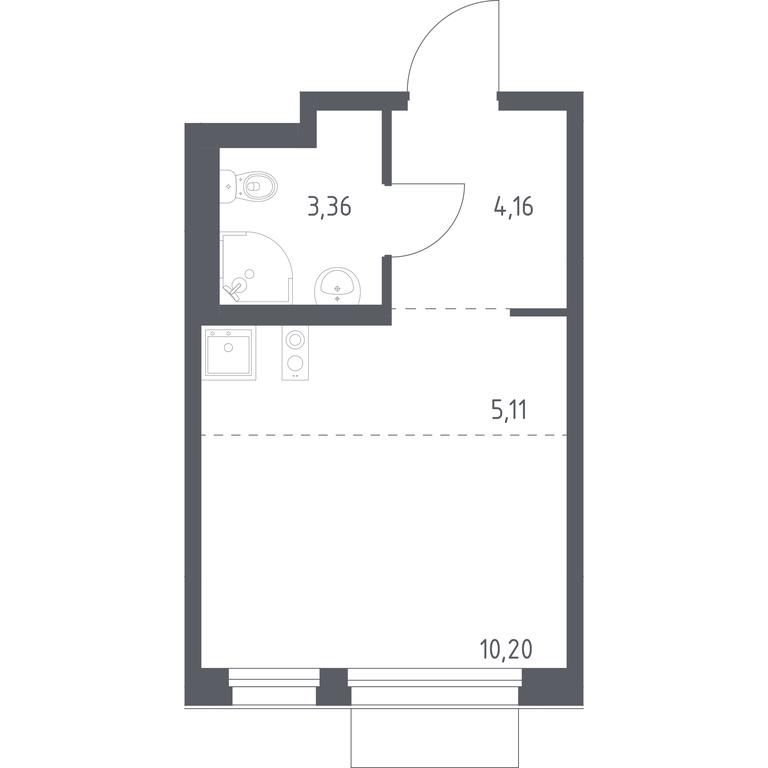 Apartment Sale, 22.83平方米 at Novoe Vnukovo, kvartal № 38, Kokoshkino Settlement, Moscow, Russia #1