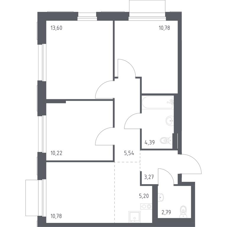 2-BD Apartment Sale, 66.57 sq. m. at Novoe Vnukovo, kvartal № 38, Kokoshkino Settlement, Moscow, Russia #1