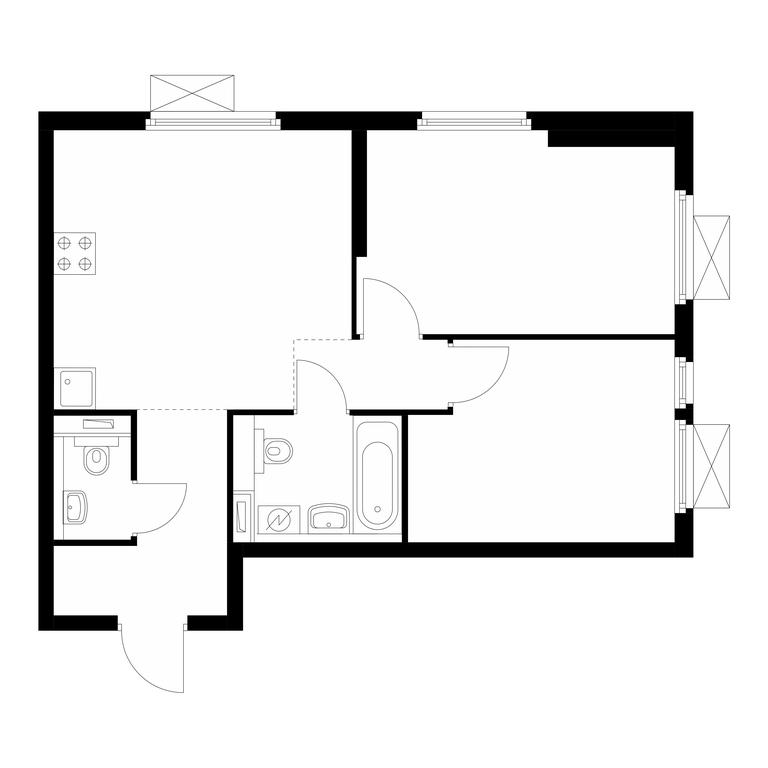 2-BD Apartment Sale, 51.7 sq. m. at Mitinskiy Les, Muravskaya Street, 44А, Moscow, Russia #1
