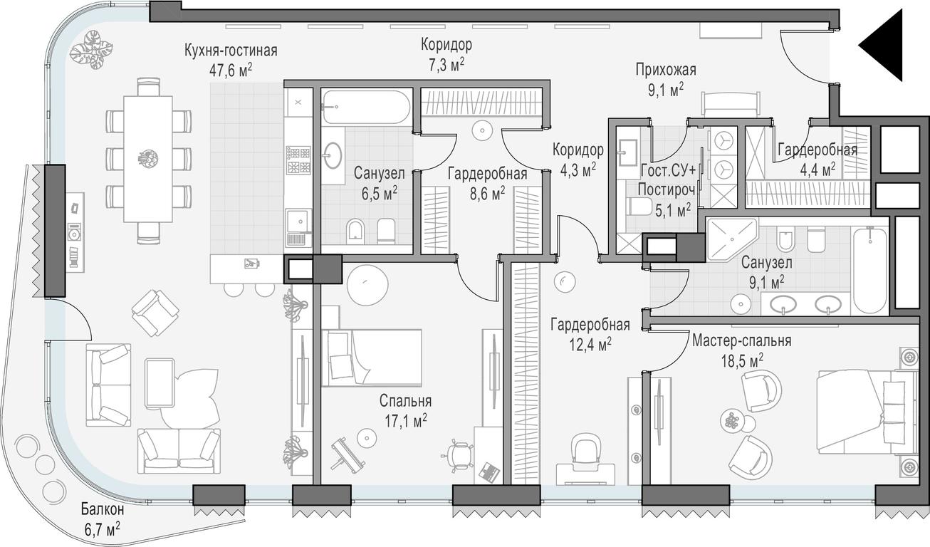 2-BD Apartment Sale, 152.7 sq. m. at Lavrushinskiy, Lavrushinsky Lane, 11к1, Moscow, Russia #1 2-BD Apartment Sale, 152.7 sq. m. at Lavrushinskiy, Lavrushinsky Lane, 11к1, Moscow, Russia #1