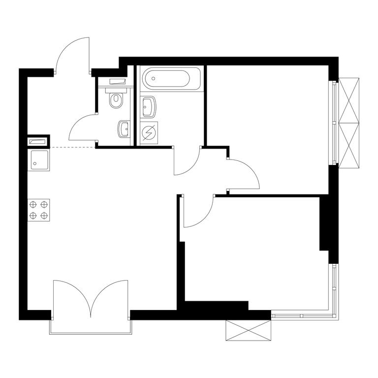 2-BD Apartment Sale, 49平方米 at Holland Park, Volokolamskoye Highway, 71/13к1, Moscow, Russia #1