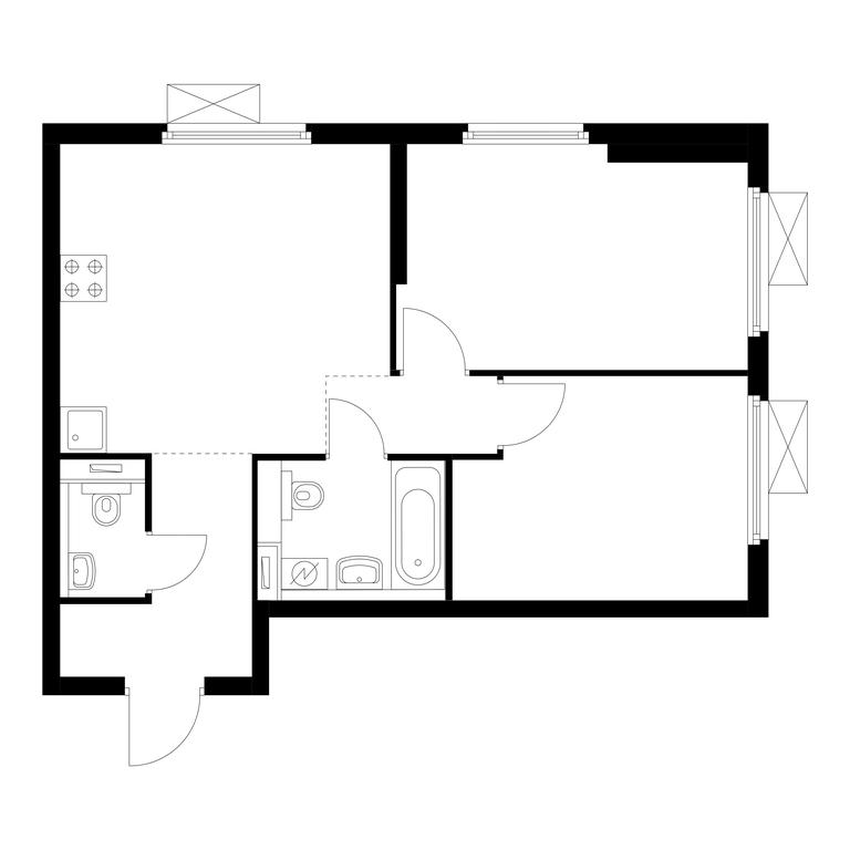2-BD Apartment Sale, 51.4 sq. m. at Amurskiy Park, Амурская улица, 2с11, Москва, Россия #1