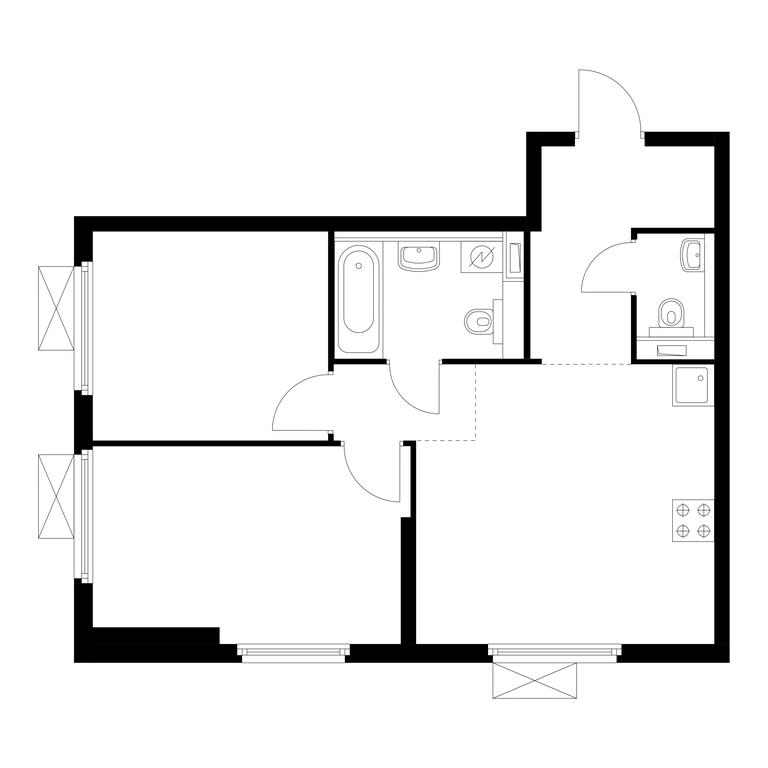 2-BD Apartment Sale, 52.37 sq. m. at Pervyi Dubrovskiy, Novoostapovskaya Street, 1с4, Moscow, Russia #1 2-BD Apartment Sale, 52.37 sq. m. at Pervyi Dubrovskiy, Novoostapovskaya Street, 1с4, Moscow, Russia #1