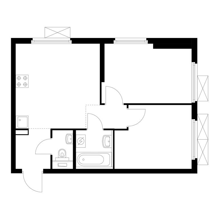 2-BD Apartment Sale, 46.52平方米 at Pervyi Dubrovskiy, Novoostapovskaya Street, 1с4, Moscow, Russia #1 2-BD Apartment Sale, 46.52平方米 at Pervyi Dubrovskiy, Novoostapovskaya Street, 1с4, Moscow, Russia #1