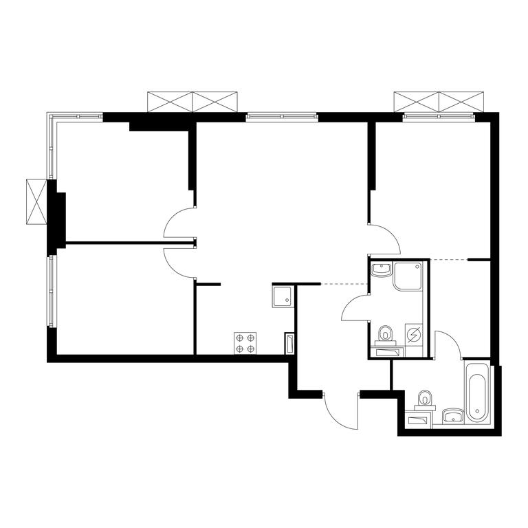 3-BD Apartment Sale, 75.7 sq. m. at Holland Park, Volokolamskoye Highway, 71/13к1, Moscow, Russia #1