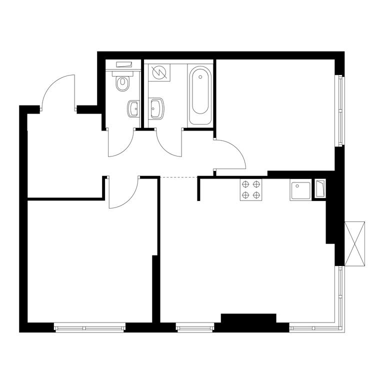 2-BD Apartment Sale, 52.9平方米 at Holland Park, Volokolamskoye Highway, 71/13к1, Moscow, Russia #1 2-BD Apartment Sale, 52.9平方米 at Holland Park, Volokolamskoye Highway, 71/13к1, Moscow, Russia #1
