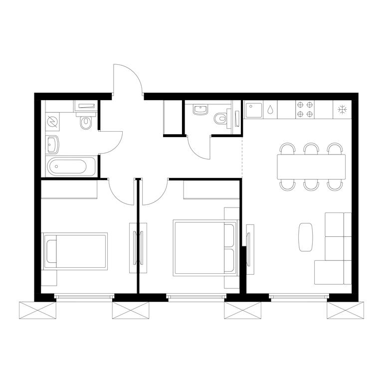 2-BD Apartment Sale, 58.7平方米 at Yaroslavskiy, 16th Microdistrict, Mytischi, Moscow Region, Russia #1 2-BD Apartment Sale, 58.7平方米 at Yaroslavskiy, 16th Microdistrict, Mytischi, Moscow Region, Russia #1