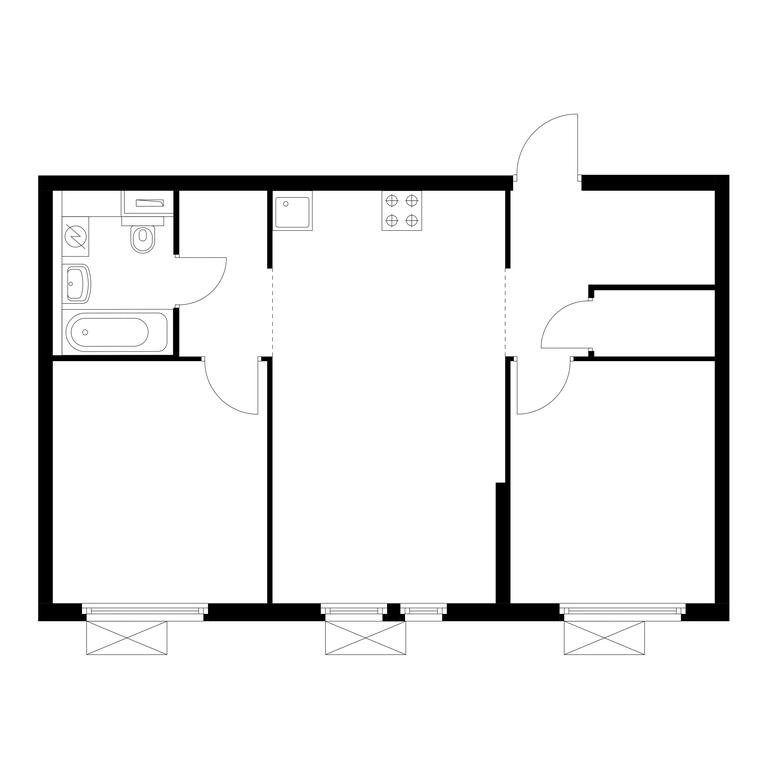 2-BD Apartment Sale, 58平方米 at Vtoroy Nagatinskiy, 2nd Nagatinsky Drive, 2к1, Moscow, Russia #1